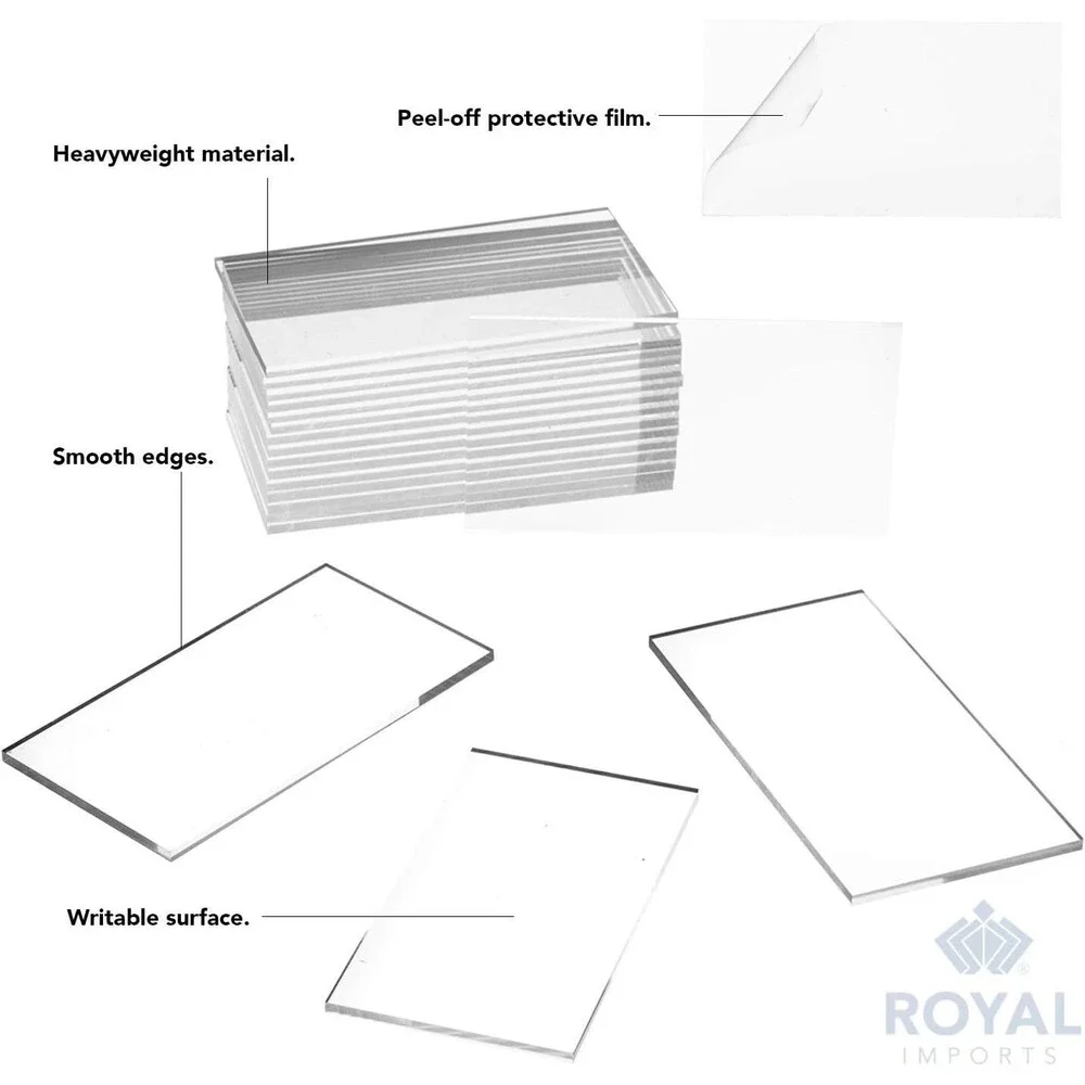 Set of 10 Place Cards Clear Acrylic Blank Plates, Table Seating Number Tiles